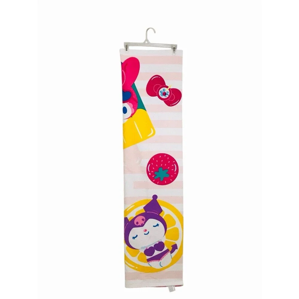 Lot of 2 Hello Kitty Beach BATH Towel Microfiber Pink and Blue 27” x 54” Sanrio